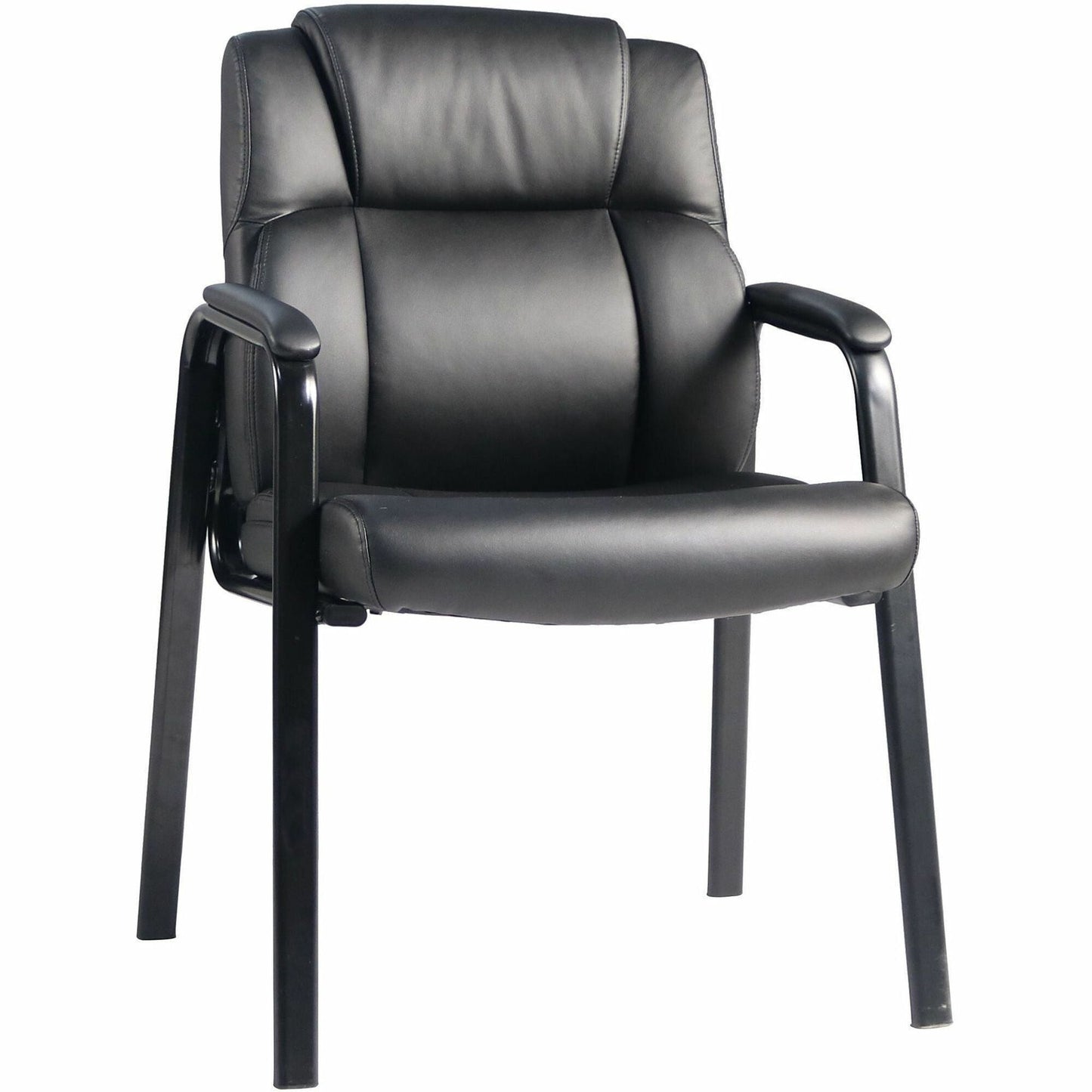 Lorell Cushioned Low - Back Guest Chair with Polyurethane Upholstery and Steel Frame 20.25" "H (LLR - LLR59436) - SchoolOutlet