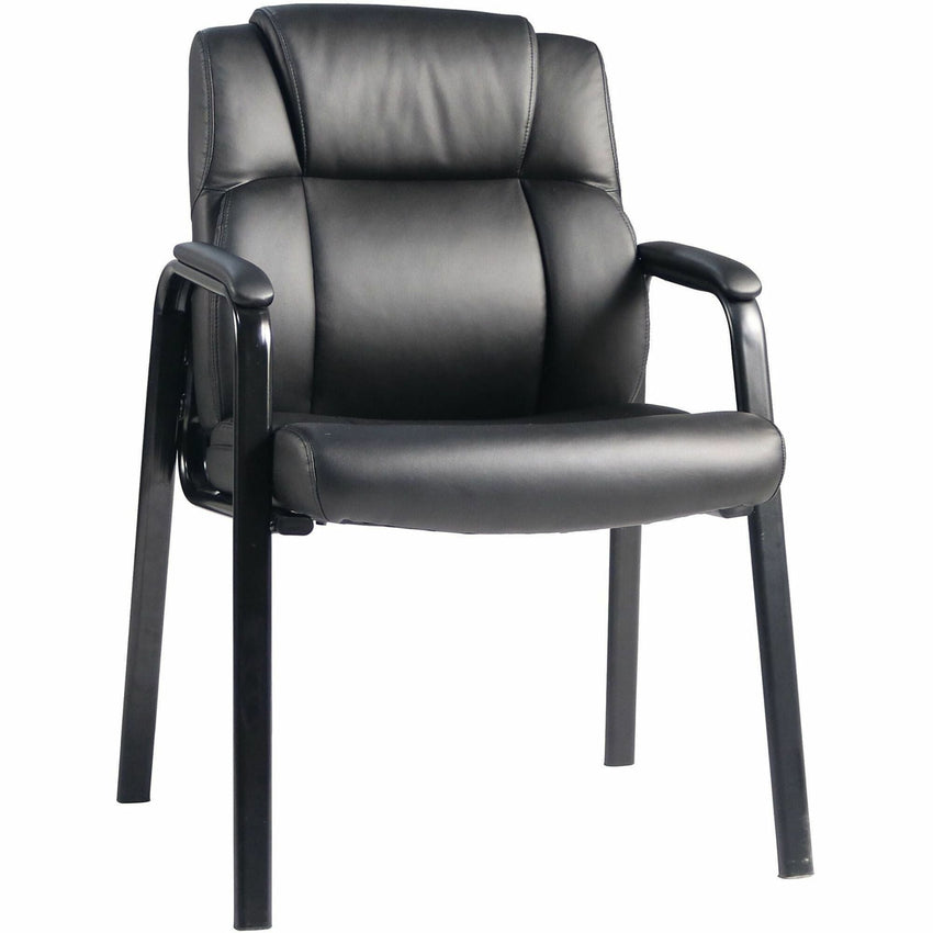 Lorell Cushioned Low - Back Guest Chair with Polyurethane Upholstery and Steel Frame 20.25" "H (LLR - LLR59436) - SchoolOutlet
