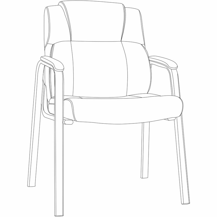 Lorell Cushioned Low - Back Guest Chair with Polyurethane Upholstery and Steel Frame 20.25" "H (LLR - LLR59436) - SchoolOutlet