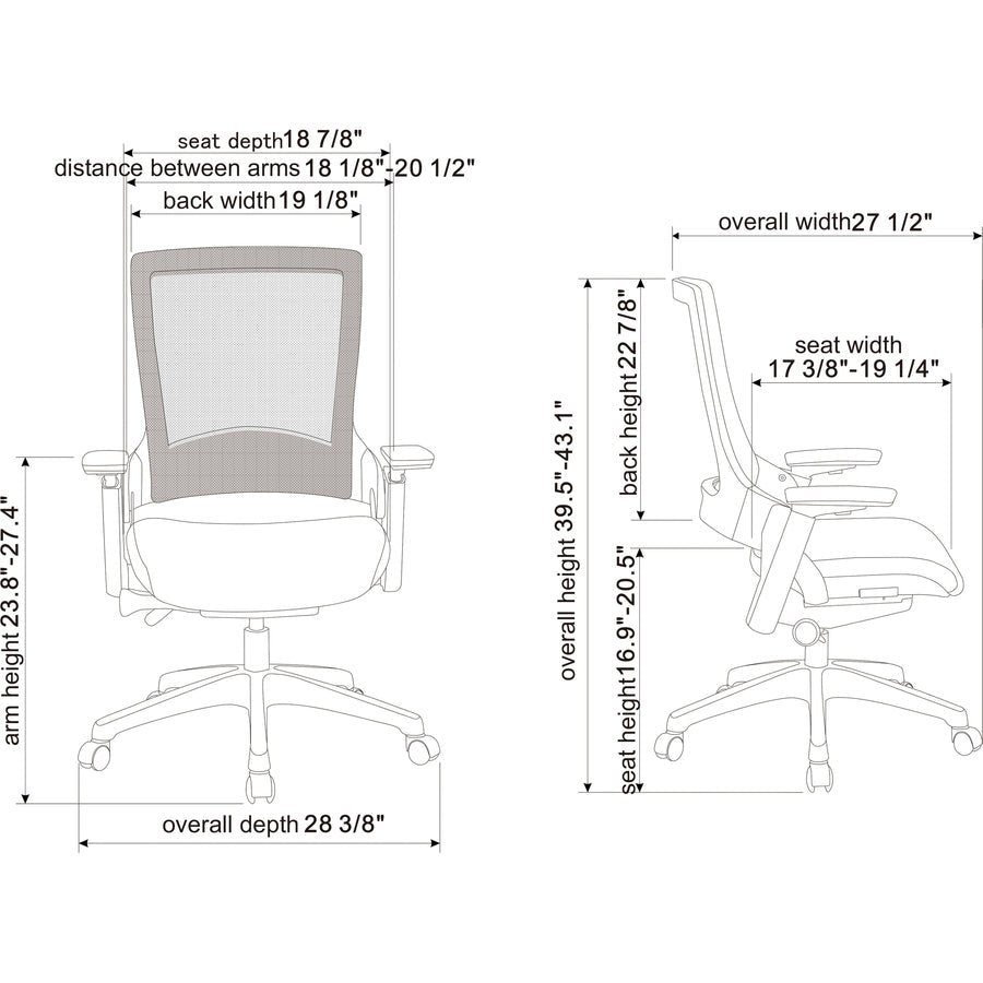 Lorell Serenity Executive High - Back Chair with Adjustable Arms and Synchro - Tilt (LLR - LLR59529) - SchoolOutlet