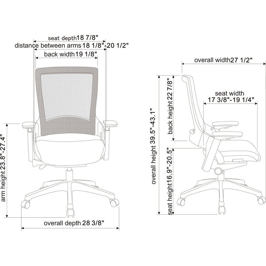 Lorell Serenity Executive High - Back Chair with Adjustable Arms and Synchro - Tilt (LLR - LLR59529) - SchoolOutlet