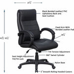 Lorell Deluxe High - Back Office Chair with Adjustable Arms and Tilt Lock 18.2