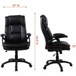 Lorell High - back Cushioned Executive Office Chair with Bonded Leather Seat and Pneumatic Height Adjustment 19.2