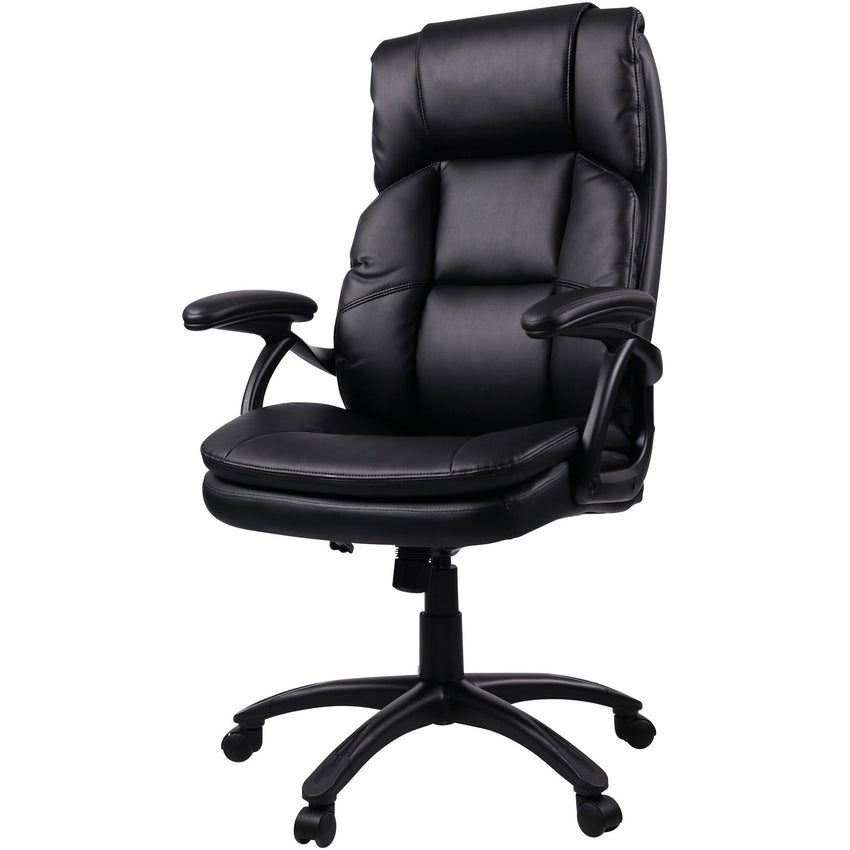 Lorell High - back Cushioned Executive Office Chair with Bonded Leather Seat and Pneumatic Height Adjustment 19.2" - 22.2 "H (LLR - LLR59535) - SchoolOutlet