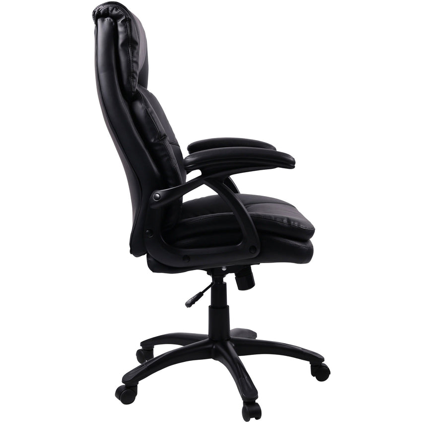 Lorell High - back Cushioned Executive Office Chair with Bonded Leather Seat and Pneumatic Height Adjustment 19.2" - 22.2 "H (LLR - LLR59535) - SchoolOutlet