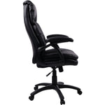 Lorell High - back Cushioned Executive Office Chair with Bonded Leather Seat and Pneumatic Height Adjustment 19.2