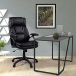 Lorell High - back Cushioned Executive Office Chair with Bonded Leather Seat and Pneumatic Height Adjustment 19.2