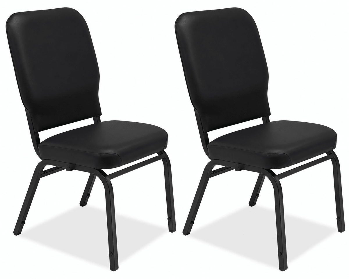 Lorell Oversize Stack Chair Armless Antimicrobial Vinyl Heavy-Duty Set of 2 (LLR-LLR59596) - SchoolOutlet