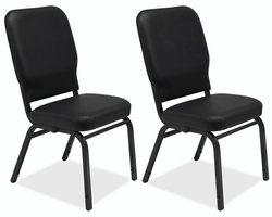 Lorell Oversize Stack Chair Armless Antimicrobial Vinyl Heavy-Duty Set of 2 (LLR-LLR59596)