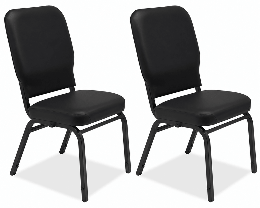 Lorell Oversize Stack Chair Armless Antimicrobial Vinyl Heavy-Duty Set of 2 (LLR-LLR59596) - SchoolOutlet