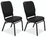 Lorell Oversize Stack Chair Armless Antimicrobial Vinyl Heavy-Duty Set of 2 (LLR-LLR59596) - SchoolOutlet