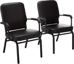 Lorell Oversize Stack Chair with Arms Antimicrobial Vinyl Heavy-Duty Set of 2 (LLR-LLR59600)