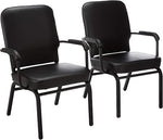 Lorell Oversize Stack Chair with Arms Antimicrobial Vinyl Heavy-Duty Set of 2 (LLR-LLR59600) - SchoolOutlet