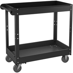 Lorell Utility Cart 2 Shelf Steel Rolling Cart 400 lbs Capacity with Raised Edges (LLR-LLR59689)