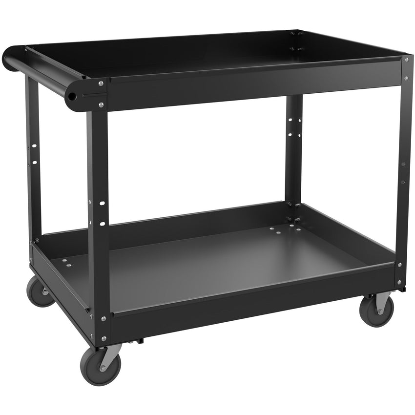 Lorell Utility Cart 2 Shelf Steel Rolling Cart 400 lbs Capacity with Raised Edges (LLR - LLR59690) - SchoolOutlet