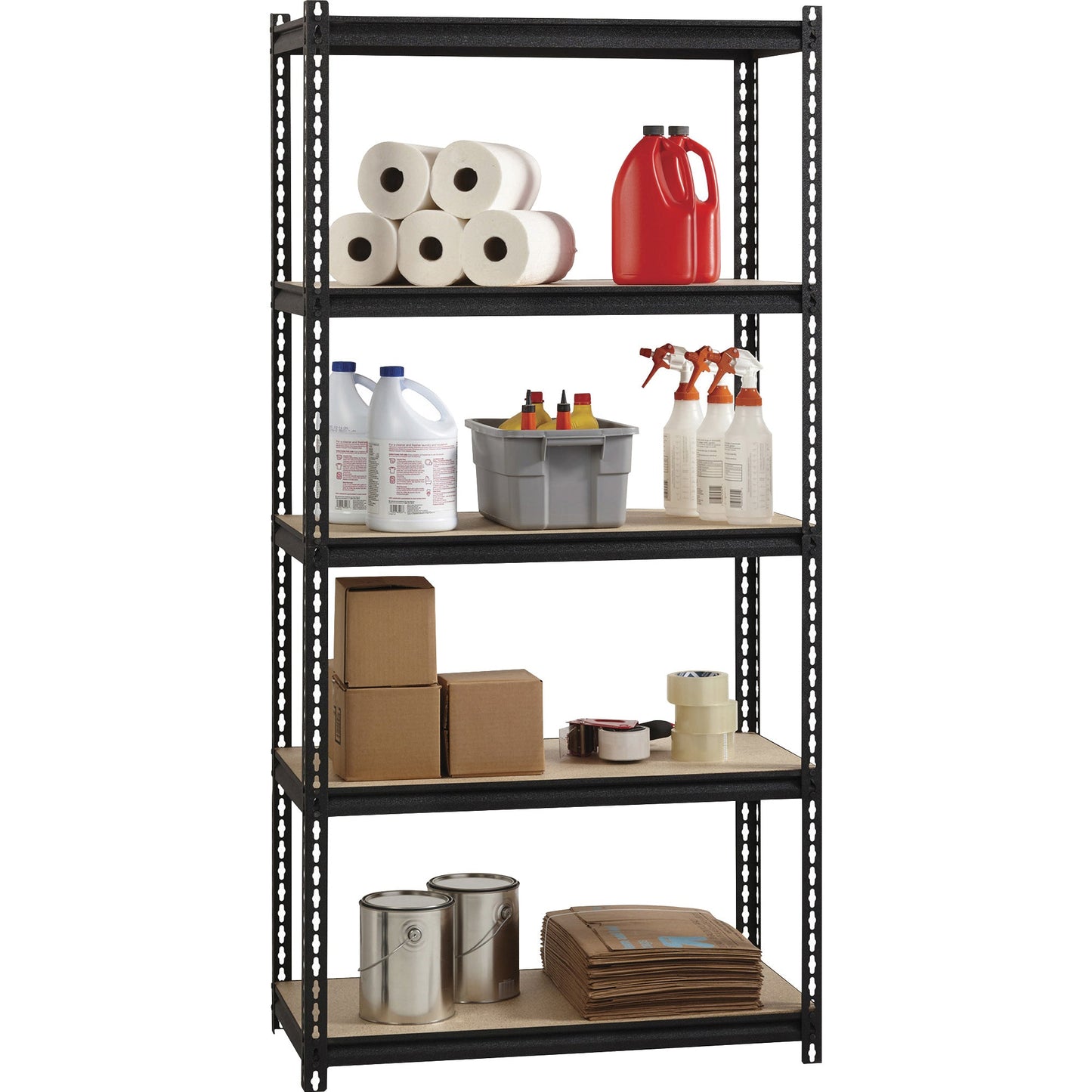 Lorell Iron Horse Riveted Shelving 2300 lb Capacity 5 Shelves Steel Frame Boltless Assembly (LLR - LLR59697) - SchoolOutlet