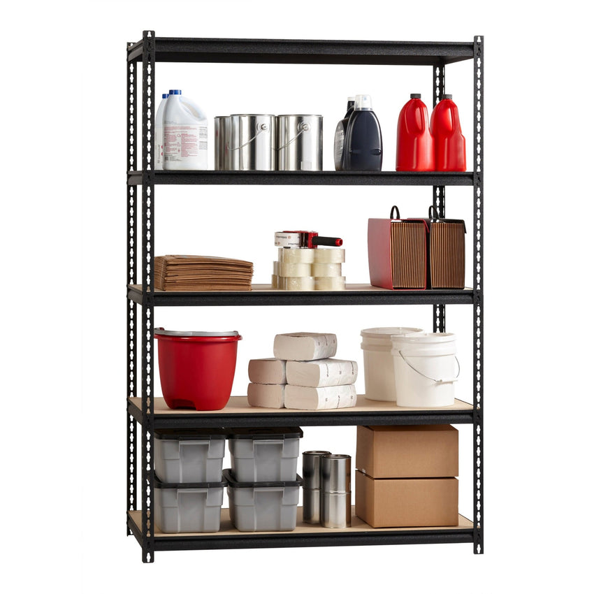 Lorell Iron Horse Riveted Shelving 2300 lb Capacity 5 Shelves Steel Frame Boltless Assembly (LLR - LLR59699) - SchoolOutlet