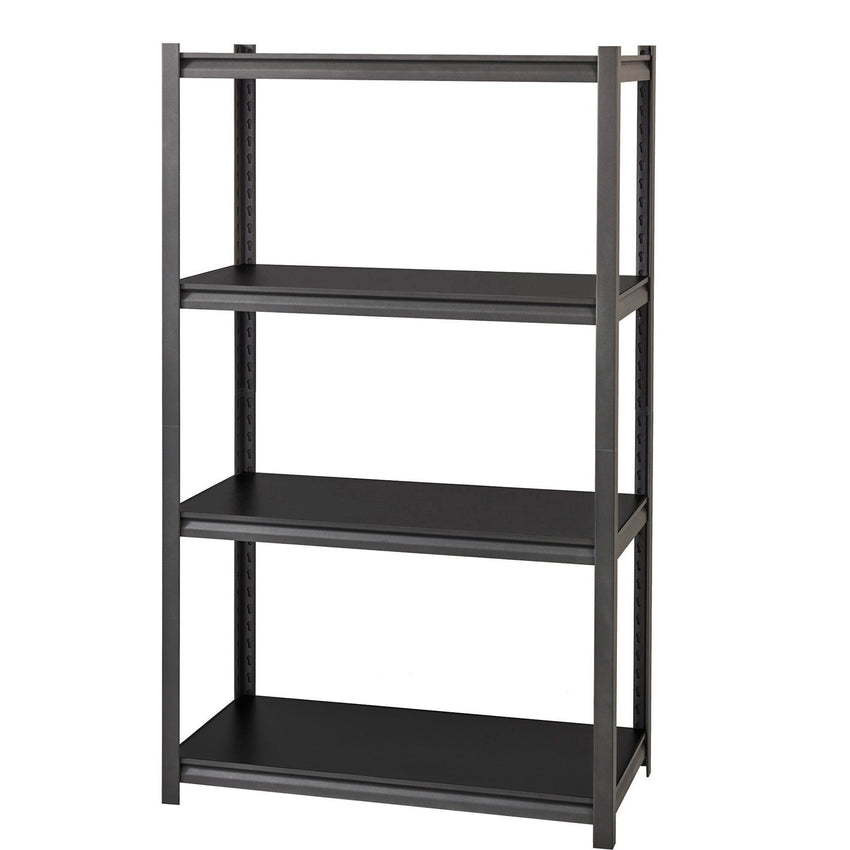 Lorell Iron Horse Riveted Shelving 3200 lb Capacity 4 Shelves Steel Frame Laminate Decking (LLR - LLR59700) - SchoolOutlet