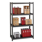 Lorell Iron Horse Riveted Shelving 3200 lb Capacity 4 Shelves Steel Frame Laminate Decking (LLR - LLR59700) - SchoolOutlet
