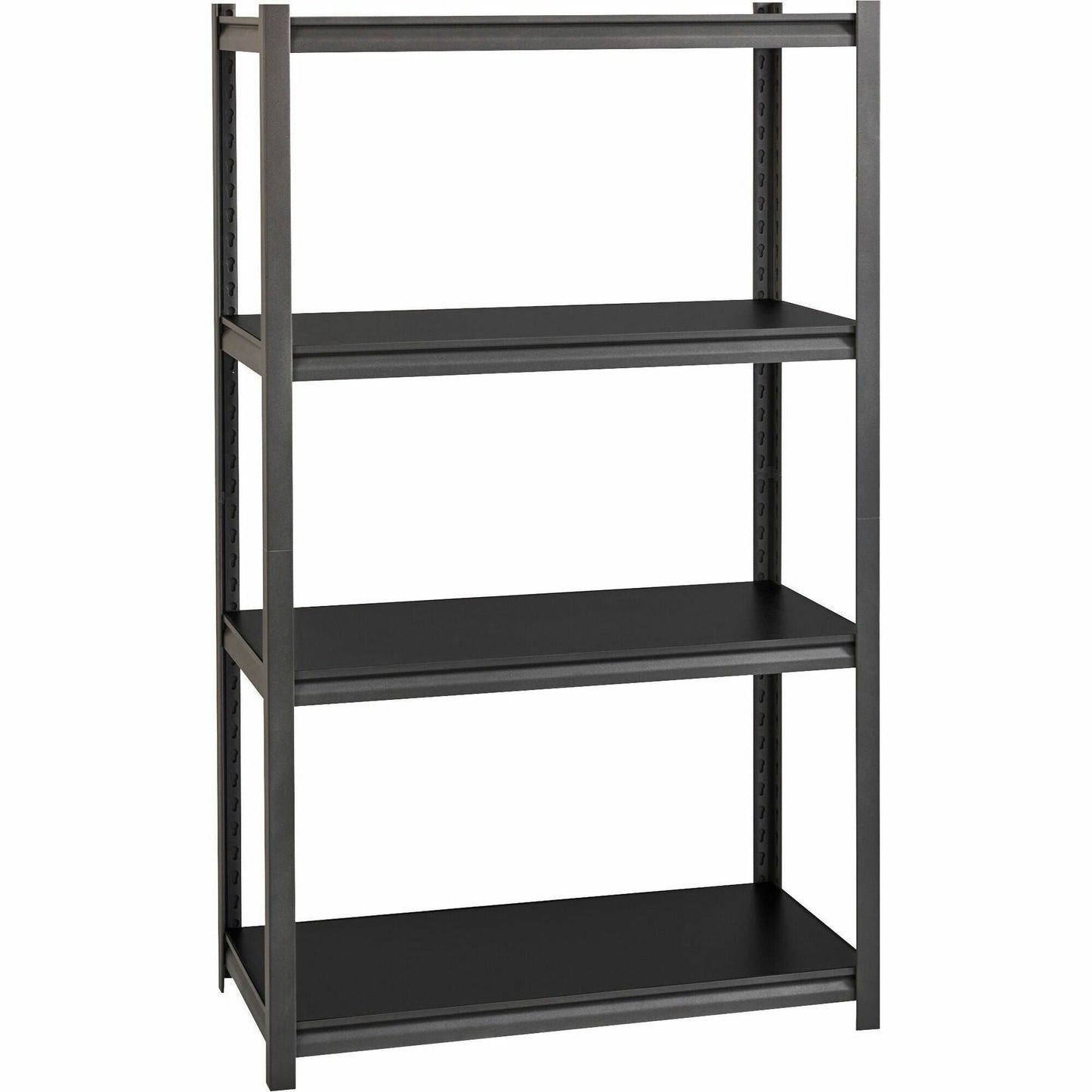 Lorell Iron Horse Riveted Shelving 3200 lb Capacity 4 Shelves Steel Frame Laminate Decking (LLR - LLR59700) - SchoolOutlet