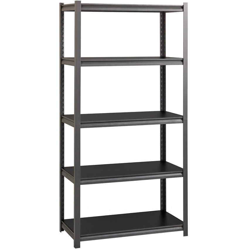 Lorell Iron Horse Riveted Shelving 3200 lb Capacity 5 Shelves Steel Frame Laminate Decking (LLR - LLR59701) - SchoolOutlet