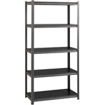 Lorell Iron Horse Riveted Shelving 3200 lb Capacity 5 Shelves Steel Frame Laminate Decking (LLR - LLR59701) - SchoolOutlet