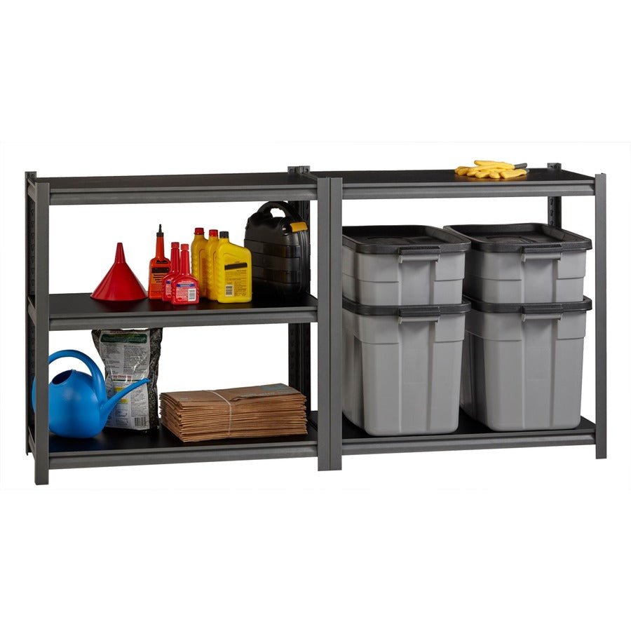 Lorell Iron Horse Riveted Shelving 3200 lb Capacity 5 Shelves Steel Frame Laminate Decking (LLR - LLR59701) - SchoolOutlet
