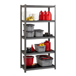 Lorell Iron Horse Riveted Shelving 3200 lb Capacity 5 Shelves Steel Frame Laminate Decking (LLR - LLR59701) - SchoolOutlet
