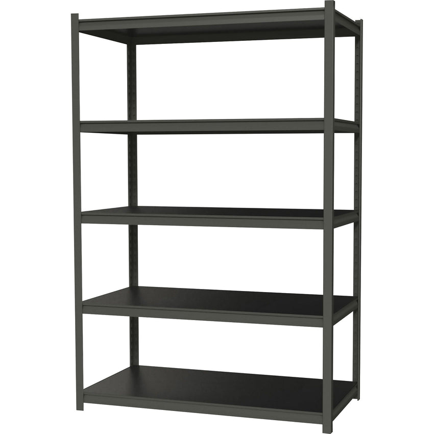 Lorell Iron Horse Riveted Shelving 3200 lb Capacity 5 Shelves Steel Frame Laminate Decking Wide Design (LLR - LLR59702) - SchoolOutlet