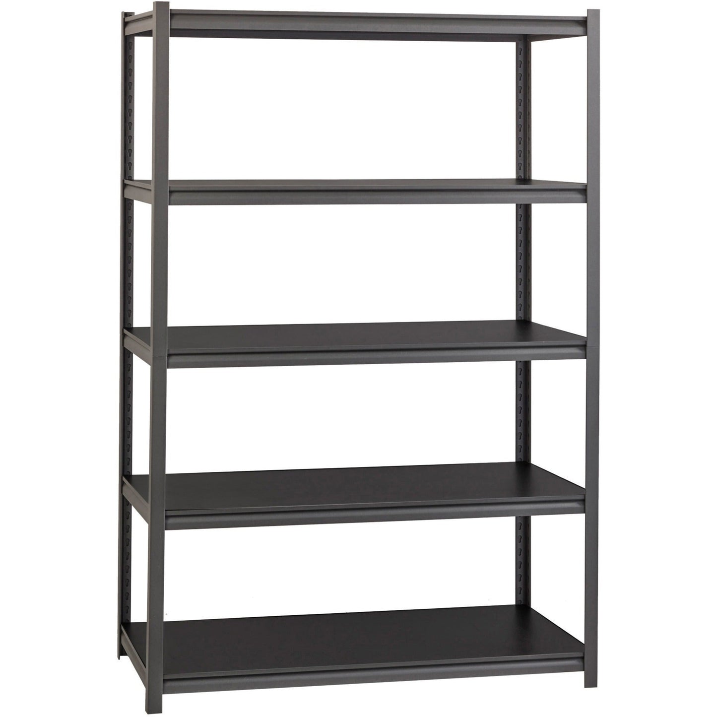 Lorell Iron Horse Riveted Shelving 3200 lb Capacity 5 Shelves Steel Frame Laminate Decking Wide Design (LLR - LLR59702) - SchoolOutlet