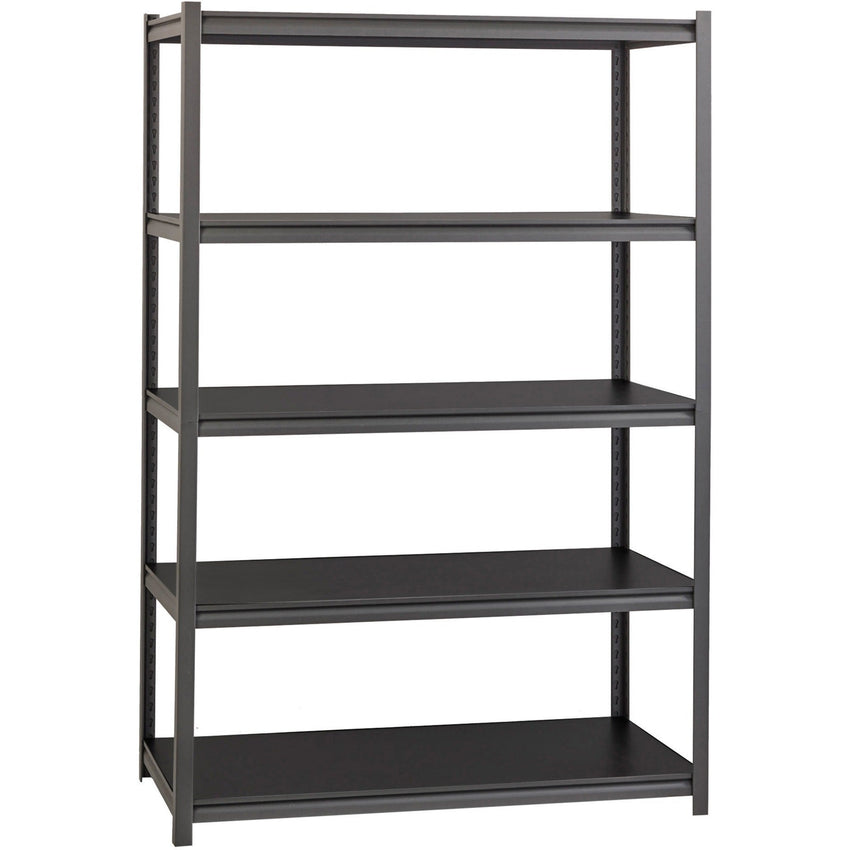 Lorell Iron Horse Riveted Shelving 3200 lb Capacity 5 Shelves Steel Frame Laminate Decking Wide Design (LLR - LLR59702) - SchoolOutlet