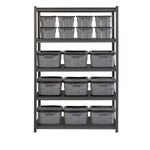 Lorell Iron Horse Riveted Shelving 3200 lb Capacity 5 Shelves Steel Frame Laminate Decking Extra Deep (LLR - LLR59703) - SchoolOutlet