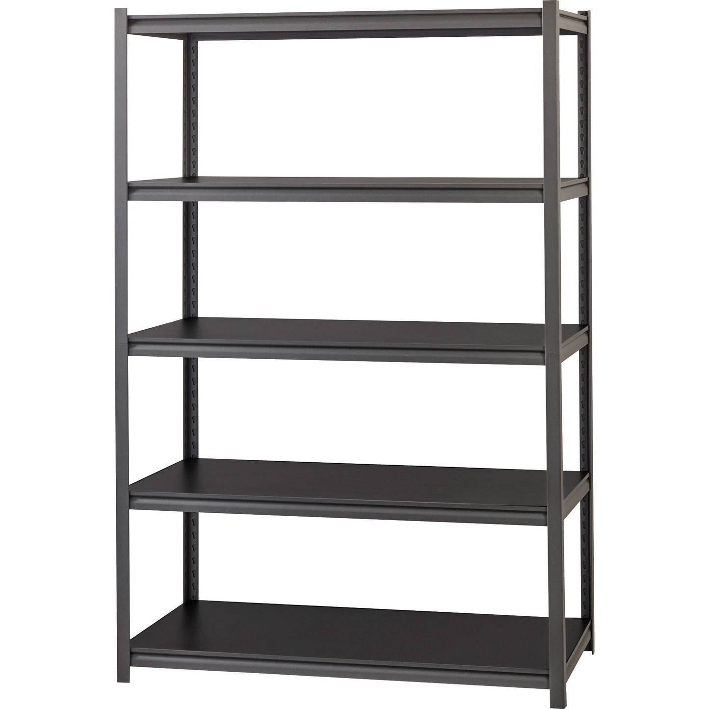 Lorell Iron Horse Riveted Shelving 3200 lb Capacity 5 Shelves Steel Frame Laminate Decking Extra Deep (LLR - LLR59703) - SchoolOutlet