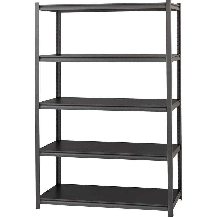 Lorell Iron Horse Riveted Shelving 3200 lb Capacity 5 Shelves Steel Frame Laminate Decking Extra Deep (LLR - LLR59703) - SchoolOutlet