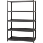 Lorell Iron Horse Riveted Shelving 3200 lb Capacity 5 Shelves Steel Frame Laminate Decking Extra Deep (LLR - LLR59703) - SchoolOutlet