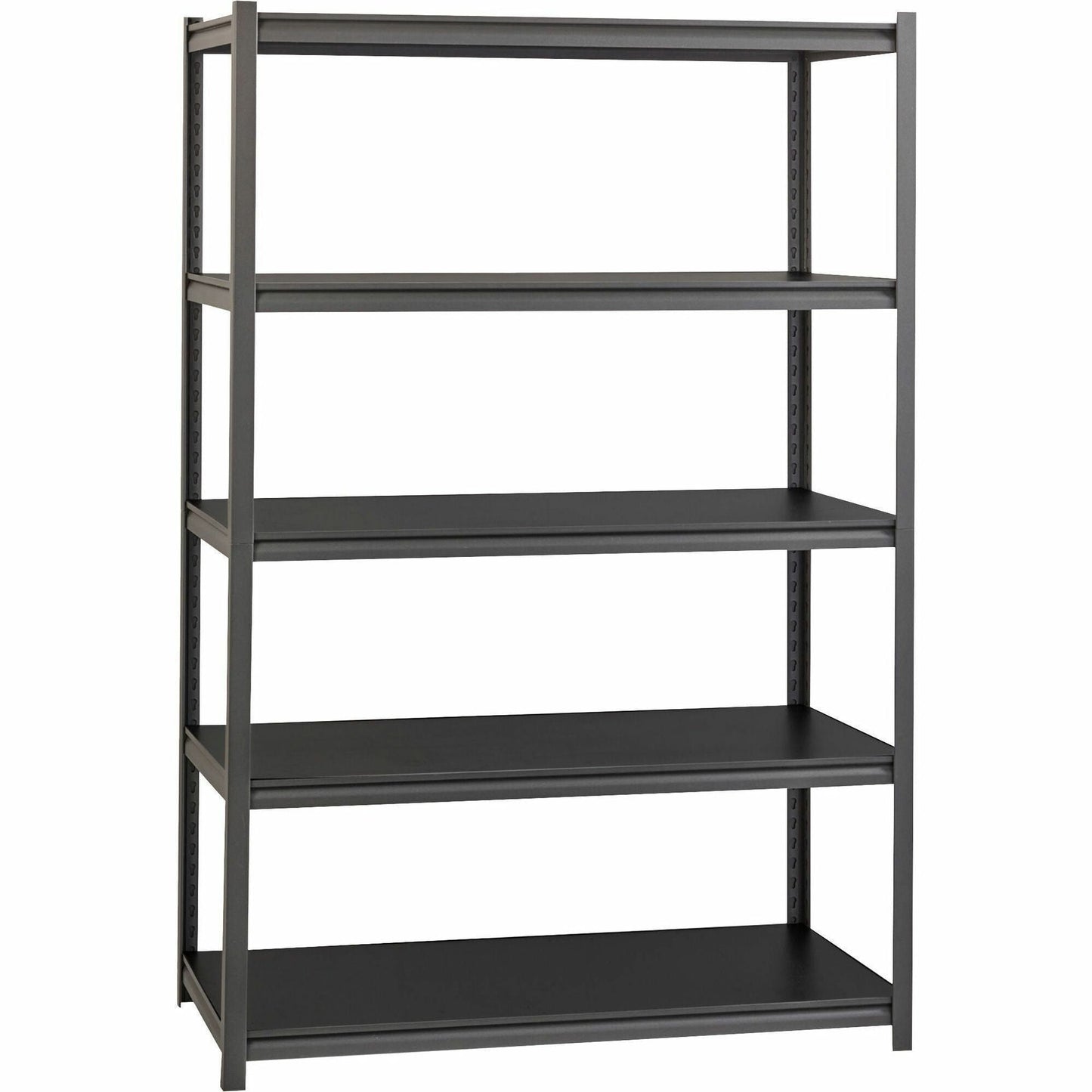 Lorell Iron Horse Riveted Shelving 3200 lb Capacity 5 Shelves Steel Frame Laminate Decking Extra Deep (LLR - LLR59703) - SchoolOutlet