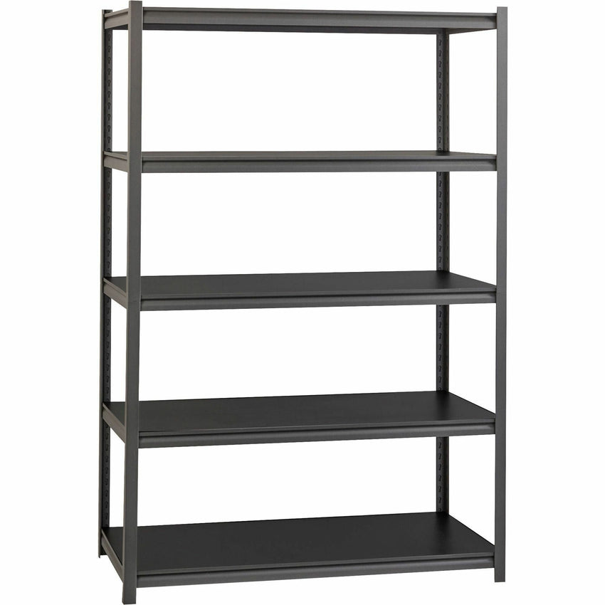 Lorell Iron Horse Riveted Shelving 3200 lb Capacity 5 Shelves Steel Frame Laminate Decking Extra Deep (LLR - LLR59703) - SchoolOutlet