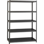 Lorell Iron Horse Riveted Shelving 3200 lb Capacity 5 Shelves Steel Frame Laminate Decking Extra Deep (LLR - LLR59703) - SchoolOutlet