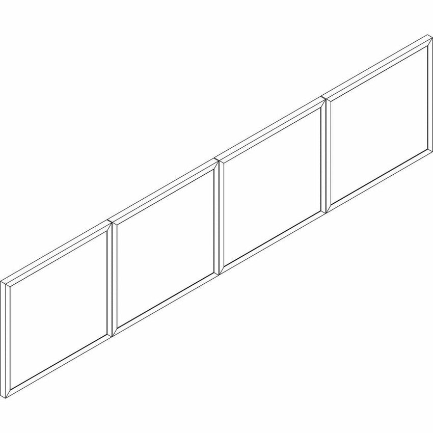 Lorell 72 in Essentials Desk - Mount Hutch Frosted Glass Door Kit with Aluminum Frame (LLR - LLR59713) - SchoolOutlet