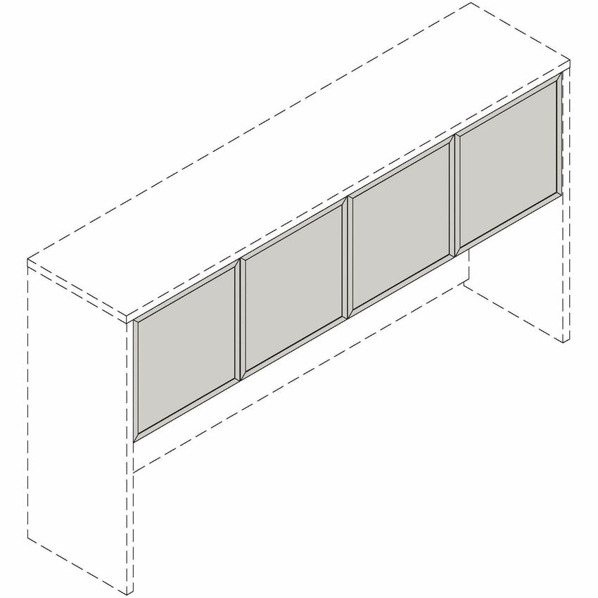 Lorell 72 in Essentials Desk - Mount Hutch Frosted Glass Door Kit with Aluminum Frame (LLR - LLR59713) - SchoolOutlet