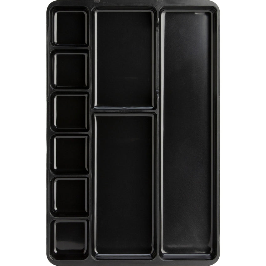 Lorell 9 - Compartment Black Drawer Tray Organizer with Sticky Note Section (LLR - LLR60006) - SchoolOutlet