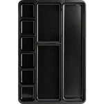 Lorell 9 - Compartment Black Drawer Tray Organizer with Sticky Note Section (LLR - LLR60006) - SchoolOutlet