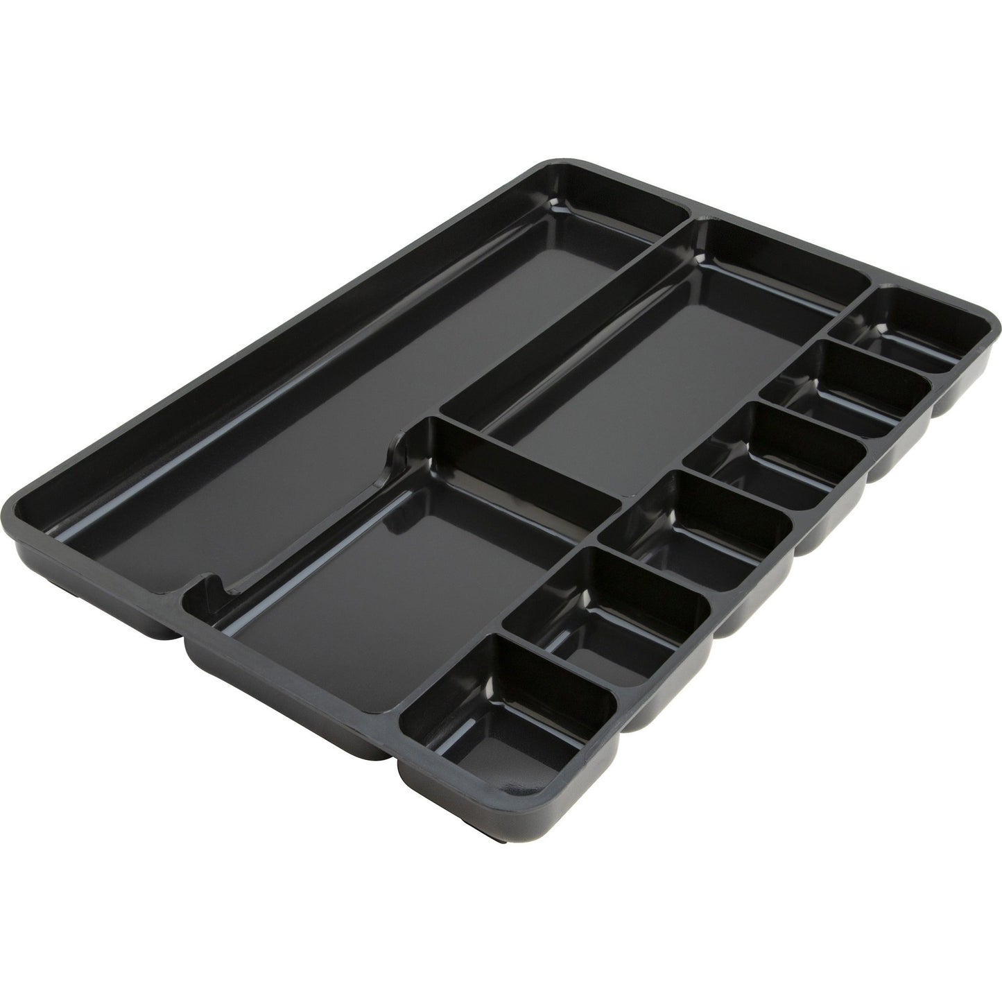 Lorell 9 - Compartment Black Drawer Tray Organizer with Sticky Note Section (LLR - LLR60006) - SchoolOutlet