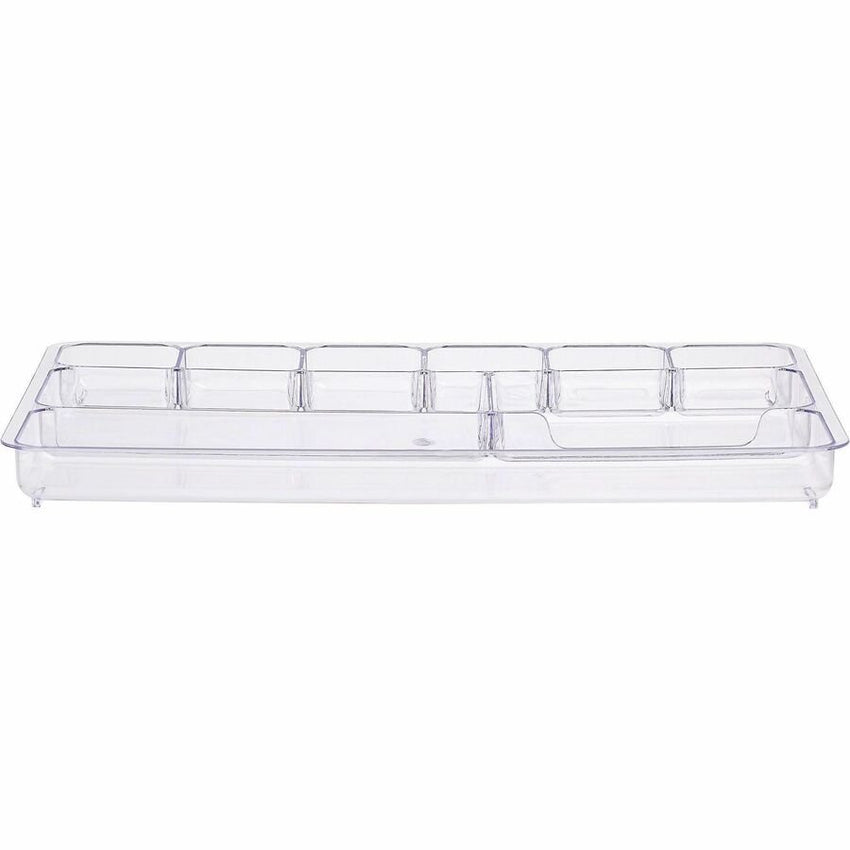 Lorell Clear Plastic 9 - Compartment Drawer Tray Organizer for Office Supplies (LLR - LLR60007) - SchoolOutlet