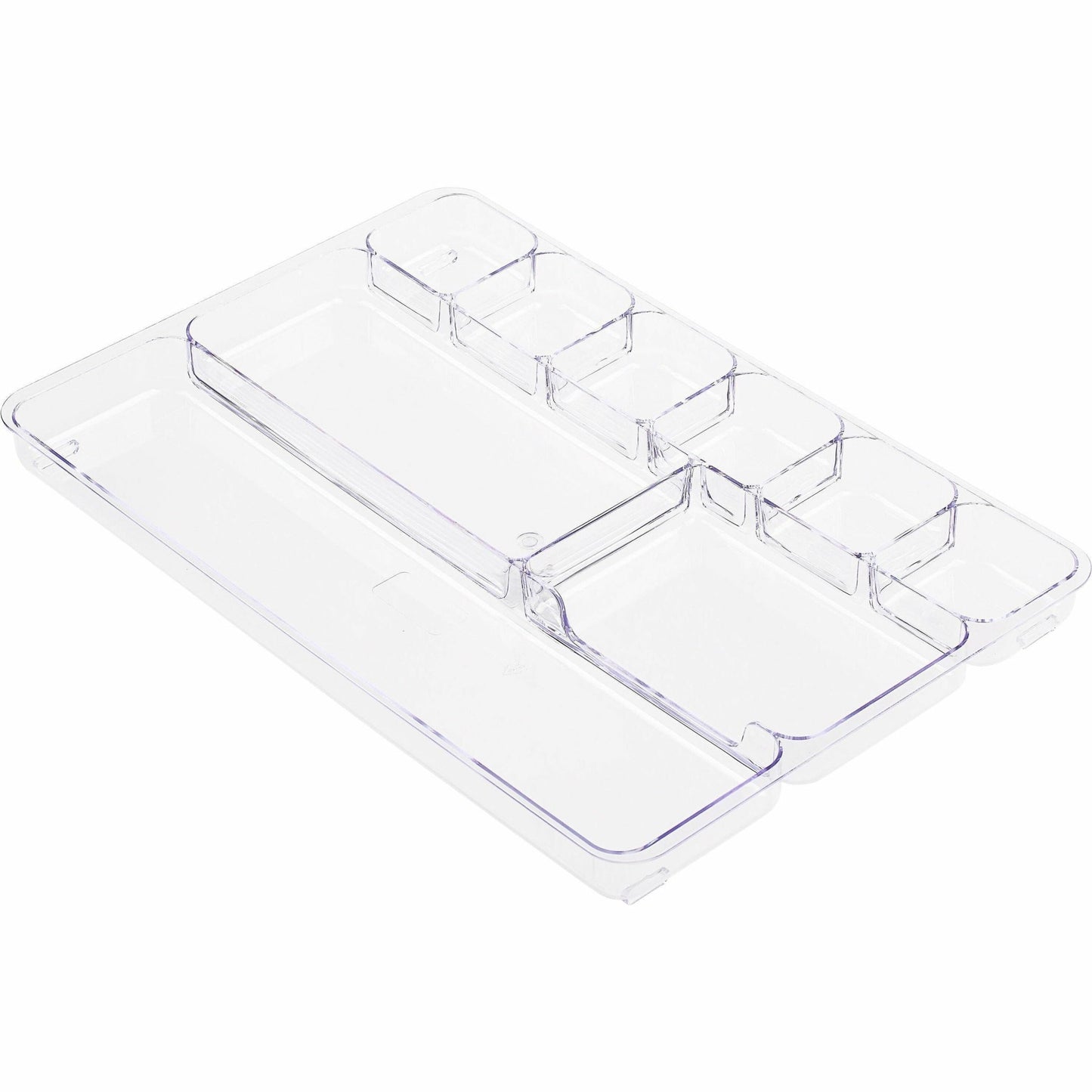 Lorell Clear Plastic 9 - Compartment Drawer Tray Organizer for Office Supplies (LLR - LLR60007) - SchoolOutlet