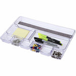 Lorell Clear Plastic 9 - Compartment Drawer Tray Organizer for Office Supplies (LLR - LLR60007) - SchoolOutlet