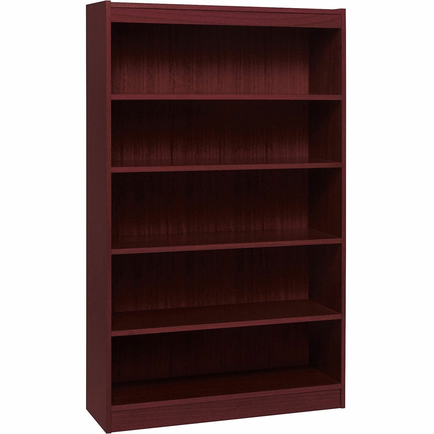 Lorell Panel End Hardwood Veneer 5 - Shelf Bookcase 36"W x 12"D x 60"H (LLR - LLR60073) - SchoolOutlet