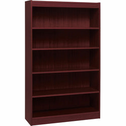 Lorell Panel End Hardwood Veneer 5-Shelf Bookcase 36"W x 12"D x 60"H (LLR-LLR60073)