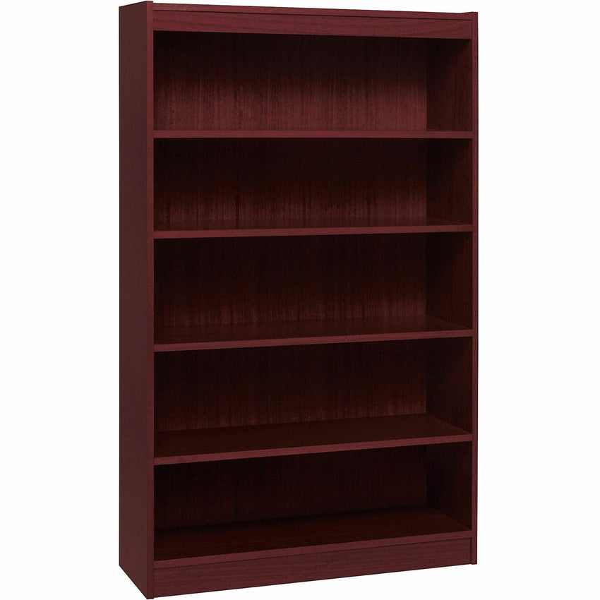 Lorell Panel End Hardwood Veneer 5 - Shelf Bookcase 36"W x 12"D x 60"H (LLR - LLR60073) - SchoolOutlet