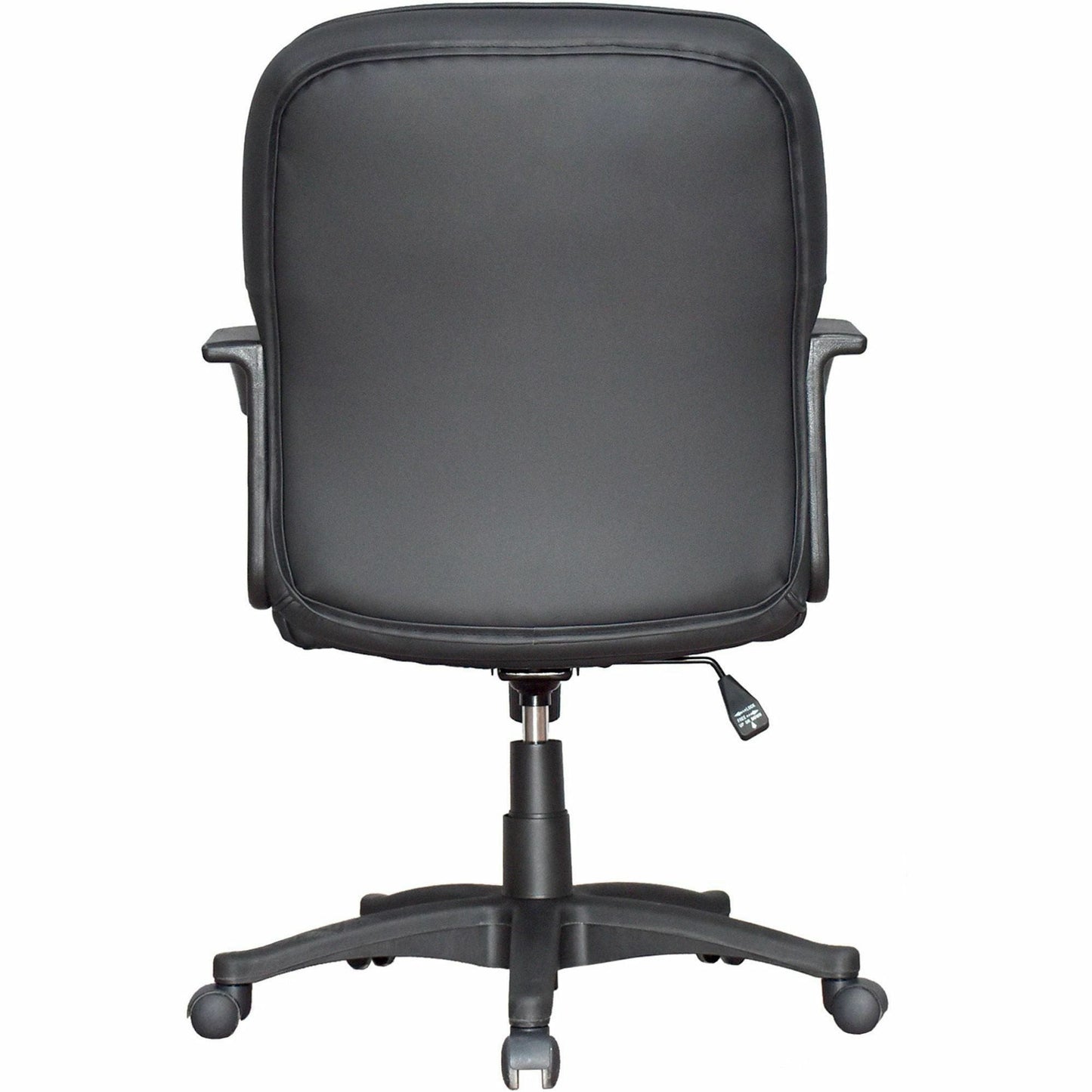 Lorell Tufted Managerial Mid - Back Office Chair Black Leather with Adjustable Tilt and Swivel (LLR - LLR60115) - SchoolOutlet